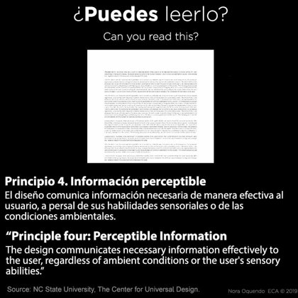 Principio 4. Información perceptible