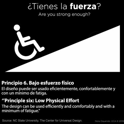 Principio 6. Bajo esfuerzo físico