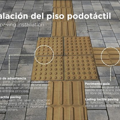 Piso podotáctil - instalación