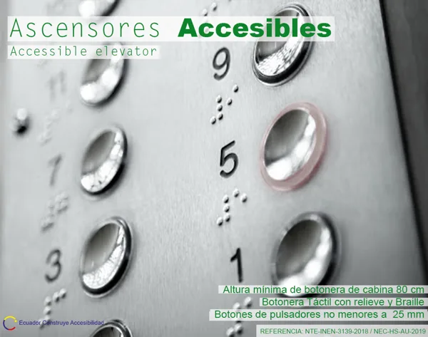 Ascensores accesibles - Botonera