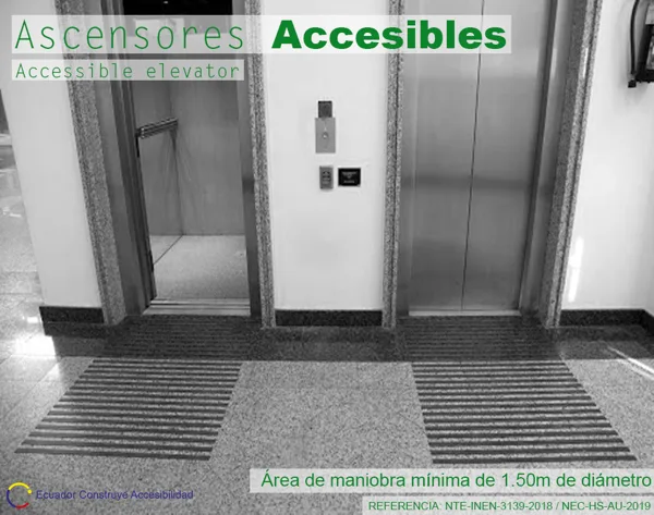 Ascensores accesibles - espacio de maniobra