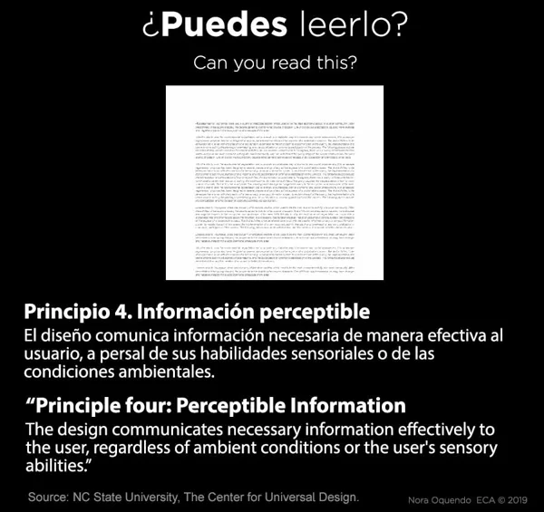 Principio 4. Información perceptible